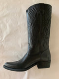 Dye Black Leather Cowboy Boot