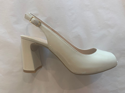 Nick Patent Heel - Ivory