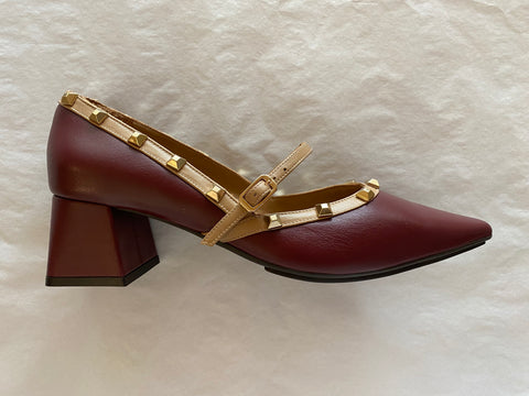 Churin Merlot Studded Heel