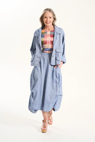 Olga De Polga Milwaukee Linen Skirt | Venice Beach Blue
