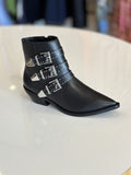 Vegetal Black Buckle Boots