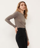 MERINO ROUND NECK CHOC/ECRUm