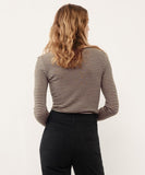 MERINO ROUND NECK CHOC/ECRUm