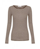 MERINO ROUND NECK CHOC/ECRUm