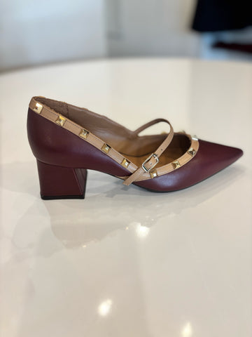Lodi Churin Studded Heel | Merlot