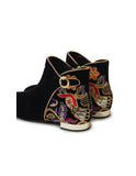 Django & Juliet Fianni Black Embroided Velvet Boot