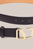 Victoria Black Smooth Leather Belt