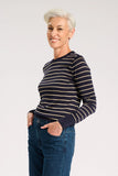 Olga De Polga Como Striped Sweater | Navy And Gold