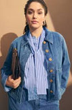 Elk Hadi Shirt | Chambray Stripe