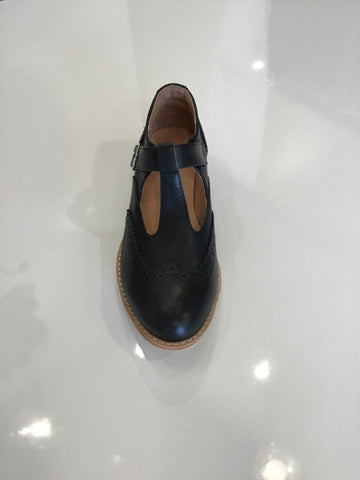 Black Buckle Flat Shoe