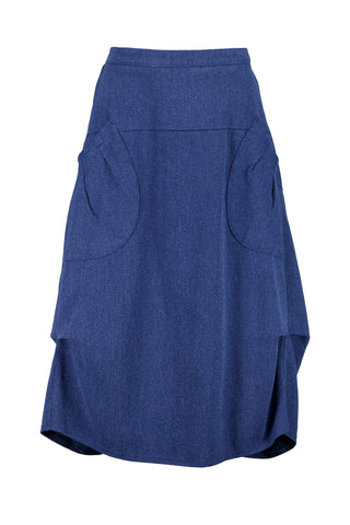 Milwaulkee Foundry skirt in Mid Blue textured cotton