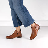 Gaid Ankle Leather Boot Brandy