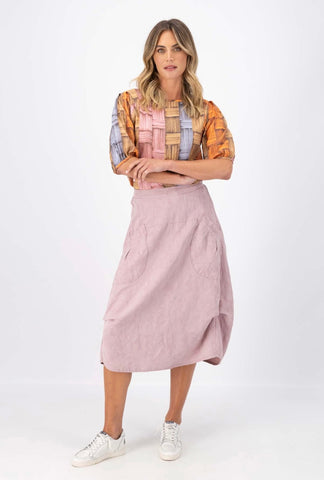 Milwalkee Del Arte Skirt Baby Pink In Demarsk Linen