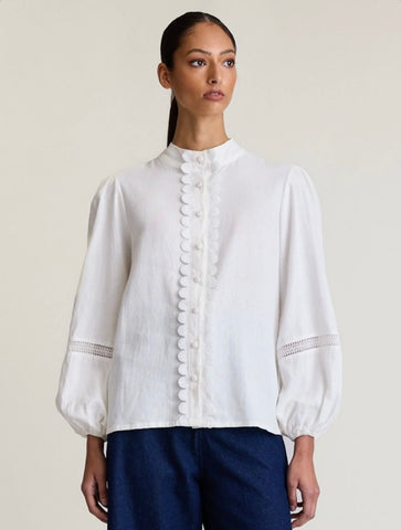 TWIN LACE BLOUSE IVORY