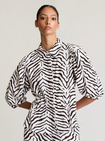 PINTUCK BLOUSE ZEBRA