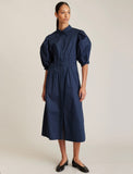 PINTUCK DRESS FRENCH NAVY