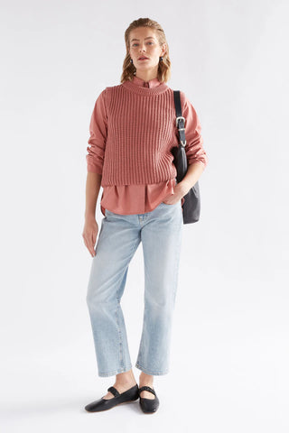 Elk Arp Organic Cotton Vest | Clay Pink