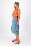 Milwaukee Network Blue Skirt in Woven Cotton