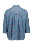 Network Shirt Blue in Woven Cotton