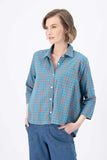 Network Shirt Blue in Woven Cotton