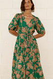 ebb dress - k'gari palm green