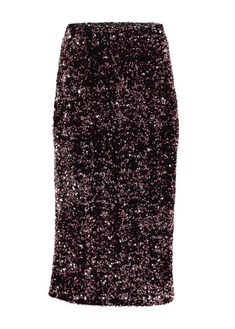 Jubilee Velvet Sequinned Skirt pink/silver velvet