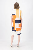 Plaza Shirt Dress Orange/Navy in Cotton