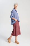 Hepburn Haven Skirt Vino in Wool/Linen